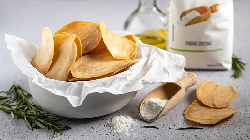 Chips croccanti di farina di riso