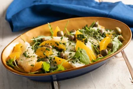 Insalata di baccalà con arance e olive