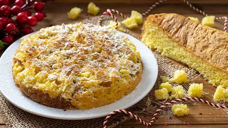Sbriciolata di pandoro con crema e nutella