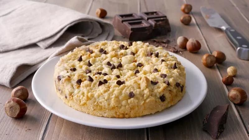 Sbriciolata con ricotta, cioccolato e nocciole