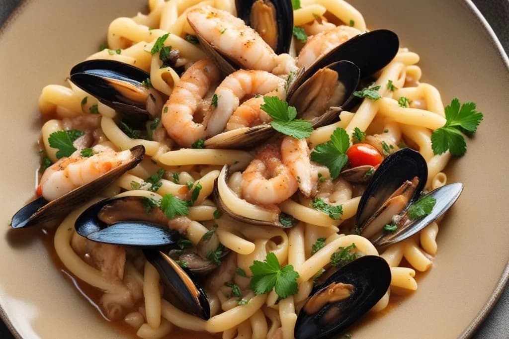 Passatelli mare e monti con funghi