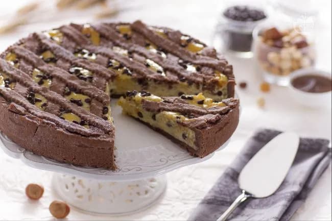 Pastiera alle nocciole e cacao