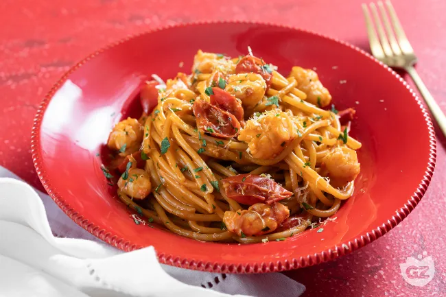 Pasta con Gamberoni